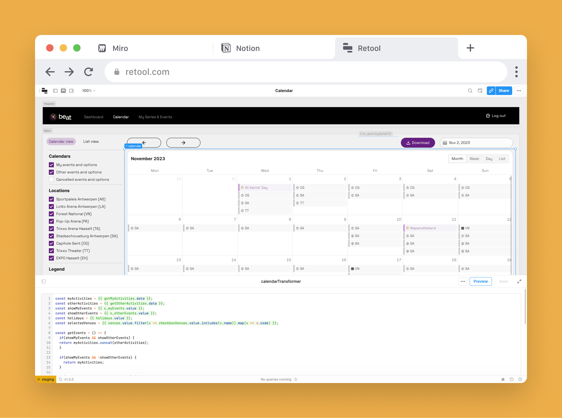 The Promotor Portal built in Retool