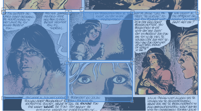 Panels detected by the algorithm on a comic page