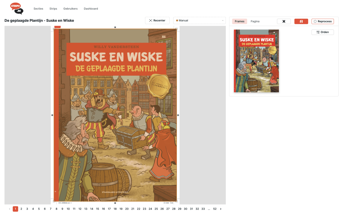 The Playbook Editor with the cover of a Suske en Wiske album