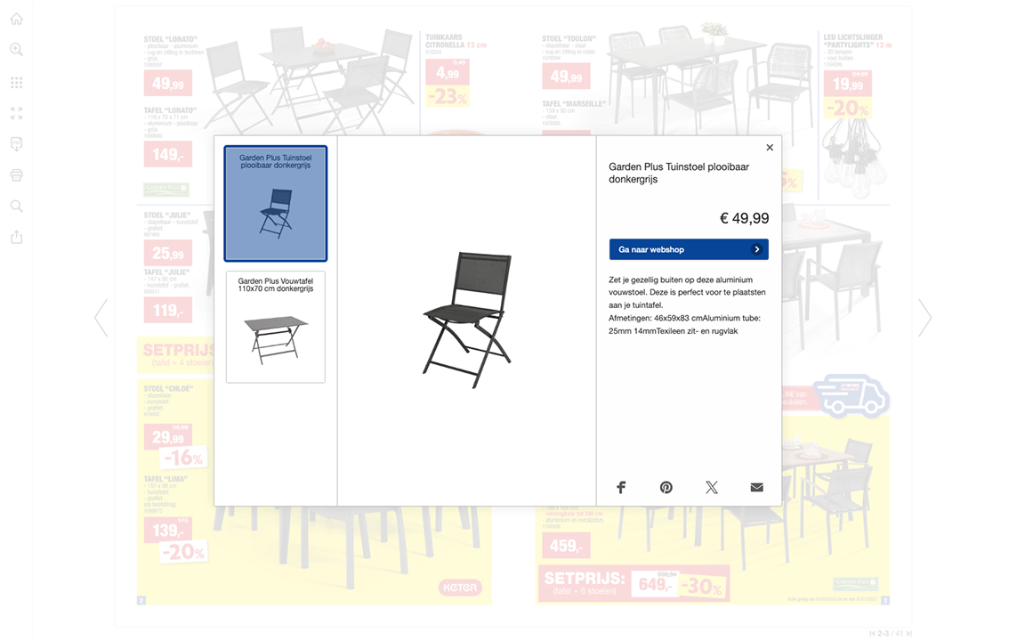 The published digital brochure in Publitas