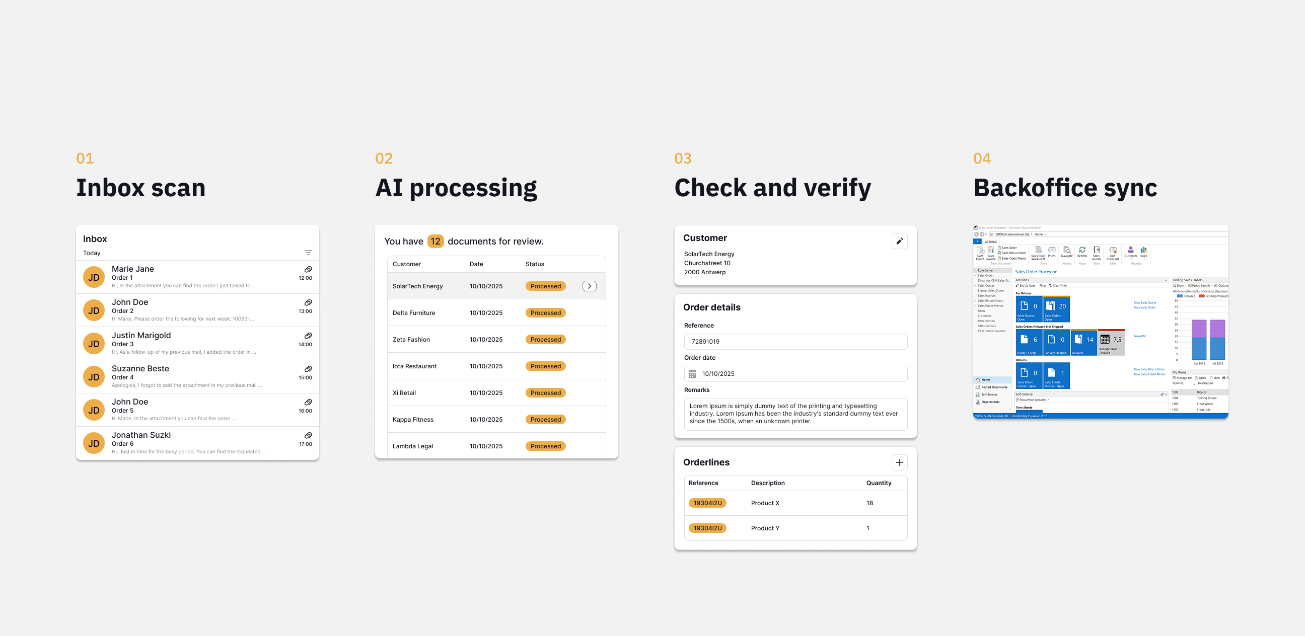 From email attachment to a verified purchase order